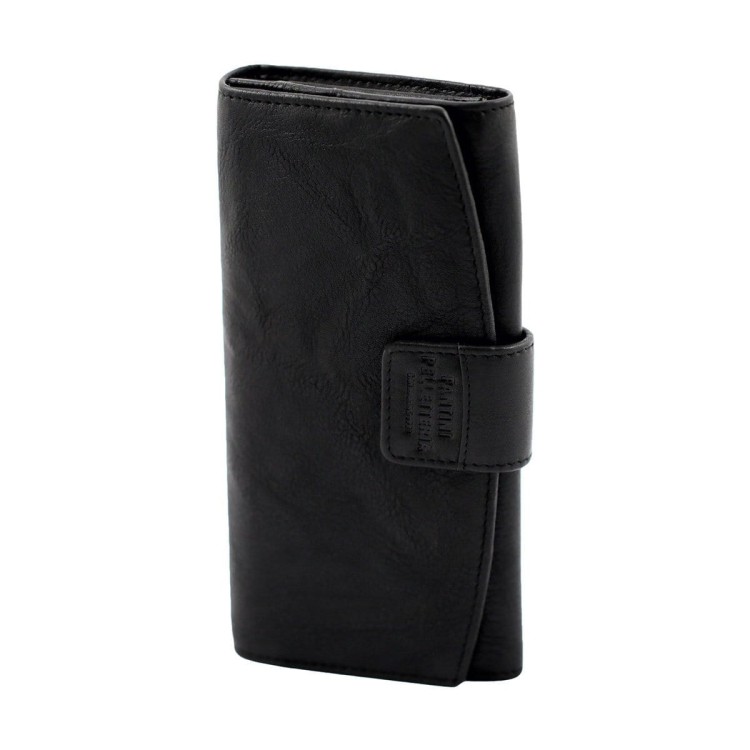 Aksamitny skórzany portfel