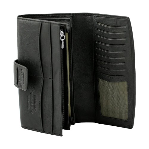 Aksamitny skórzany portfel