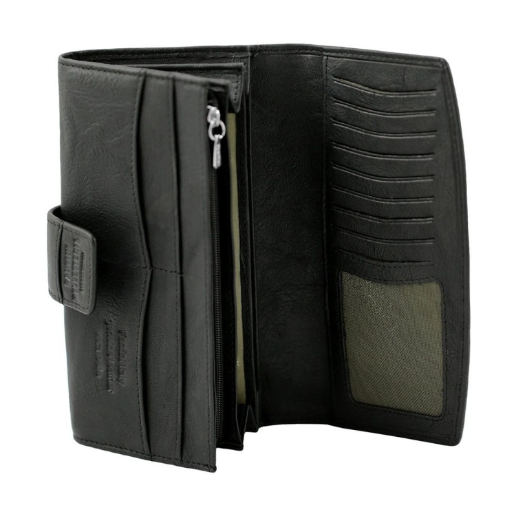 Aksamitny skórzany portfel