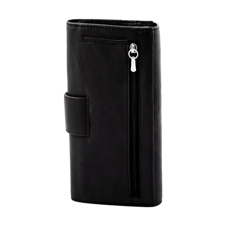 Aksamitny skórzany portfel