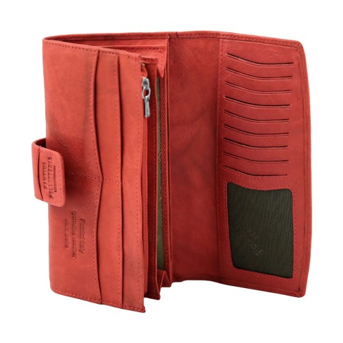 Aksamitny skórzany portfel