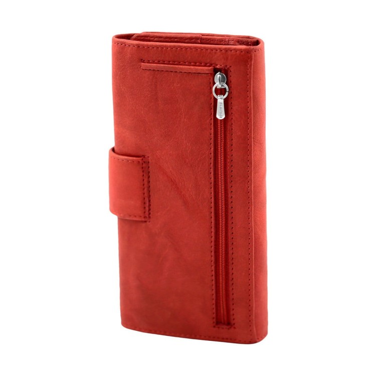 Aksamitny skórzany portfel