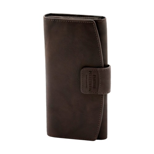 Aksamitny skórzany portfel