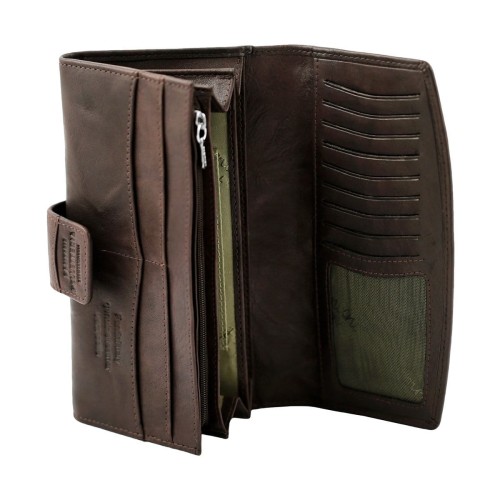 Aksamitny skórzany portfel