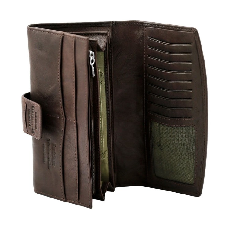 Aksamitny skórzany portfel