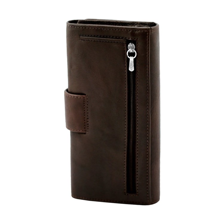 Aksamitny skórzany portfel